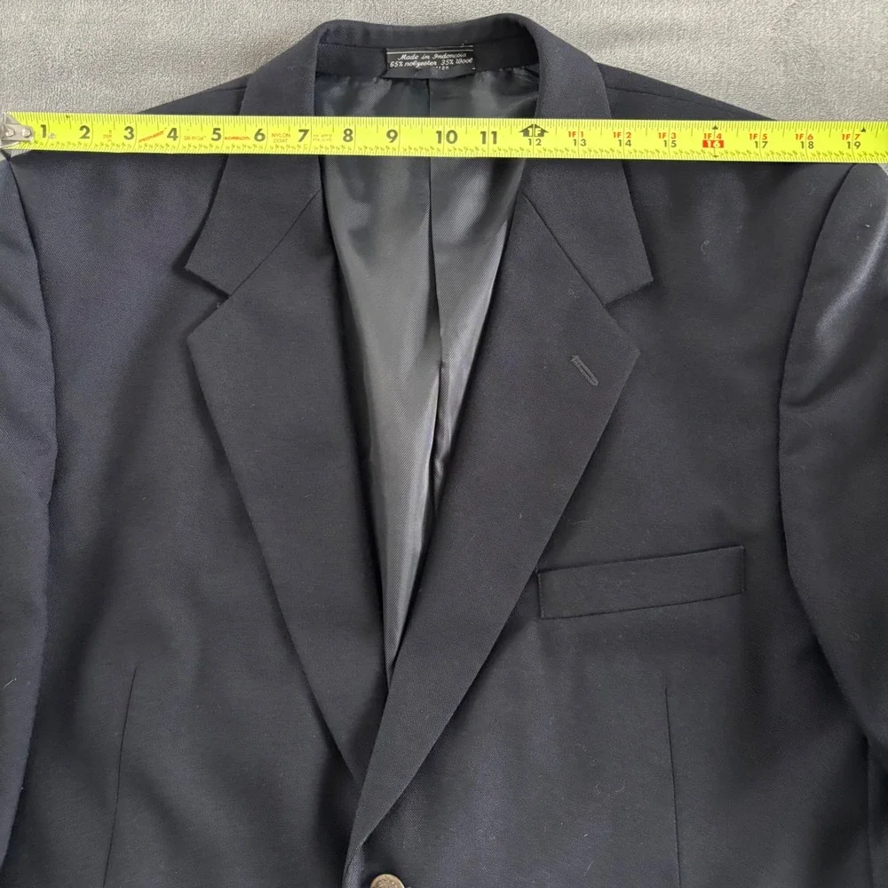 Bert Pulitzer Mens Classic Navy Blazer Wool Blend Gold ButtonsCasual Jacket‎ 46L